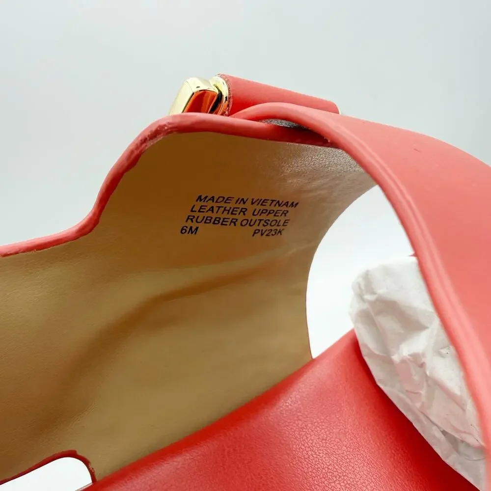 Michael Kors Womens Colby Flatform Sandals LEFT 6 M RIGHT 6.5 M Red Leather EUC